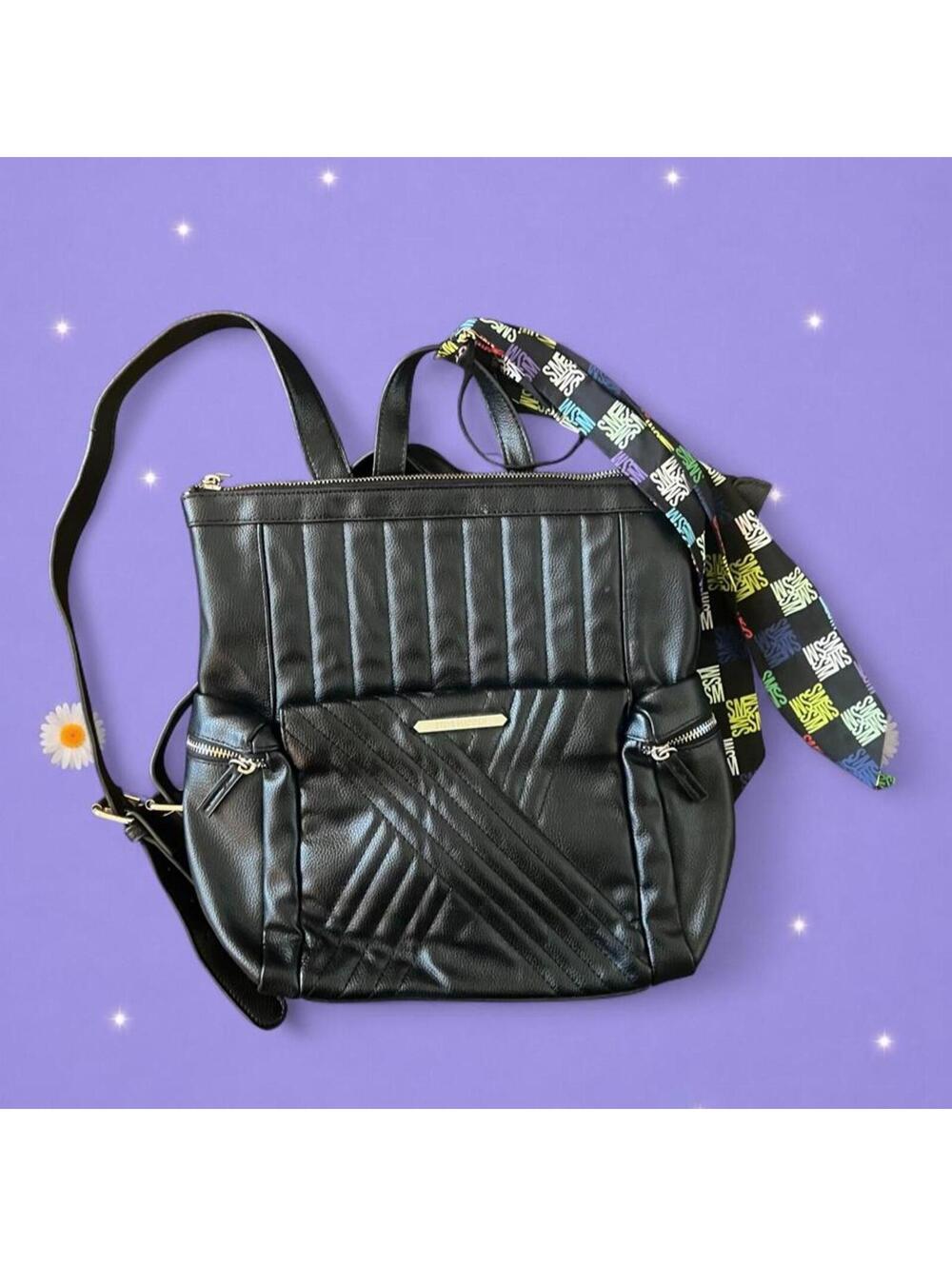 Steve Madden Coquette Downtown Chic Quilted Faux Leather Backpack Bag 🖤🎀